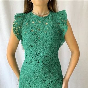 Zara Flutter cap sleeve midi dress xs